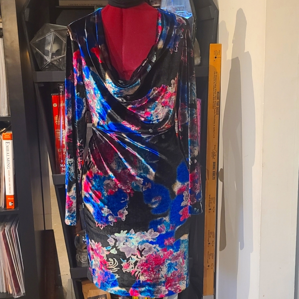 Dark Jewel Tone Badgley Mischka Velvet Stretch Dress